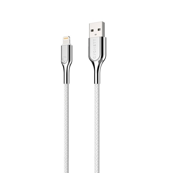 Picture of Cygnett CY2686PCCAL 6.5 ft. Armored Lightning to USB-A Charge & Sync Cable&#44; White