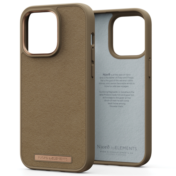 Picture of Njord byElements NA43CM04 Suede Comfort Plus Drop-Proof Phone Case for iPhone 14 Pro&#44; Camel