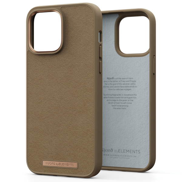 Picture of Njord byElements NA44CM04 Suede Comfort Plus Drop-Proof Phone Case for iPhone 14 Pro Max&#44; Camel