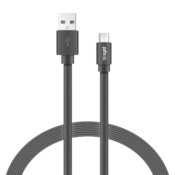 Picture of XYST XYS-M4204F 4 ft. Charge & Sync USB to Micro USB Flat Cable&#44; Black