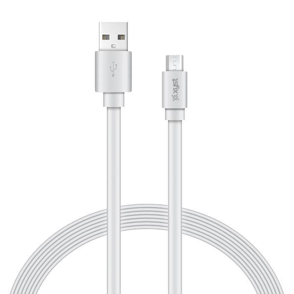 Picture of XYST XYS-M4604F 4 ft. Charge & Sync USB to Micro USB Flat Cable&#44; White