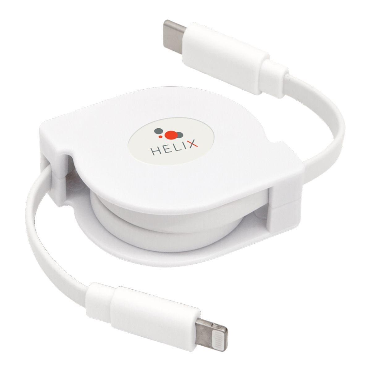 Picture of Helix ETHRTCLT 3.2 ft. Retractable Lightning to USB-C Charge & Sync Cable&#44; White