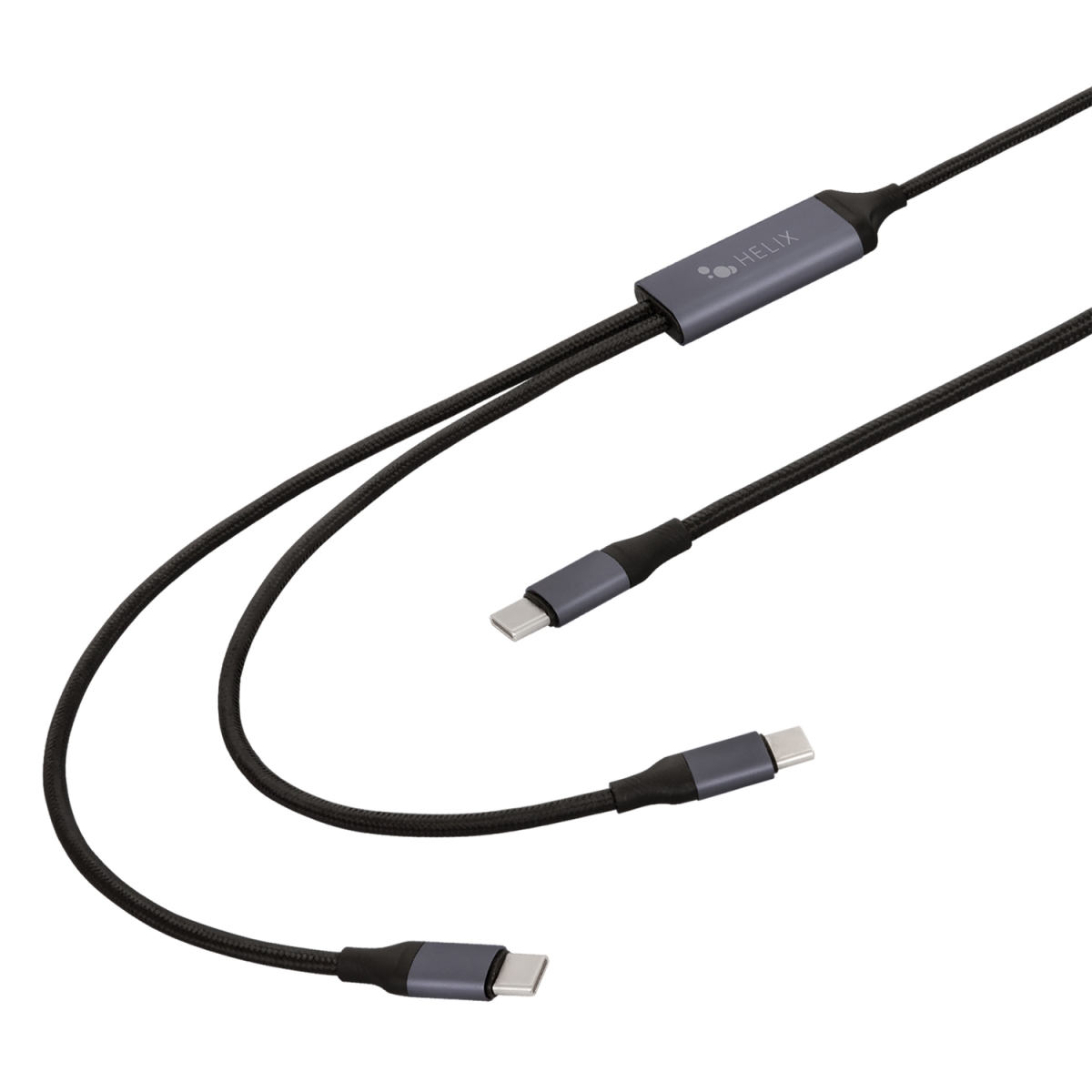 Picture of Helix ETHC2PDB 4.5 ft. 100-Watt 2-in-1 USB-C to DUAL USB-C Charge & Sync Cable&#44; Black