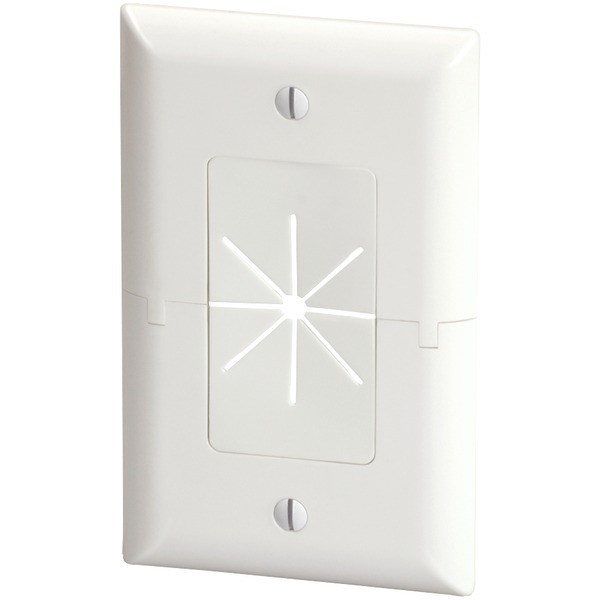 1-Gang Split Cable Plate - Ultra White - Low Voltage Design