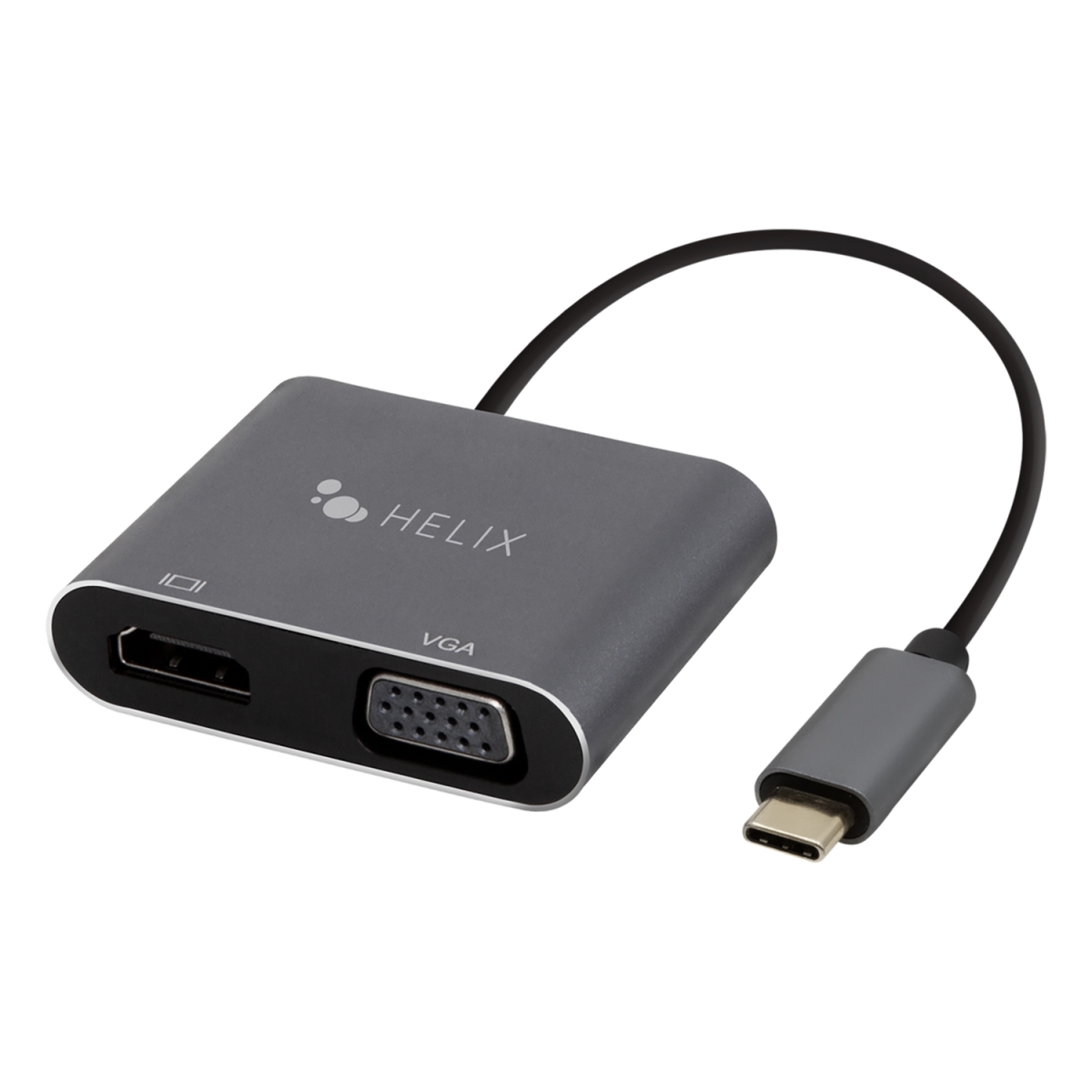 Picture of Helix ETHADPCHV USB-C to HDMI & VGA Adapter&#44; Black