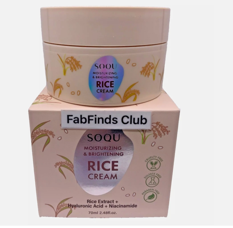 Picture of SOQU Rice Face Cream Korean SOQU Rice Face Cream 2.48oz Moisturizing & Brightening   Boxed