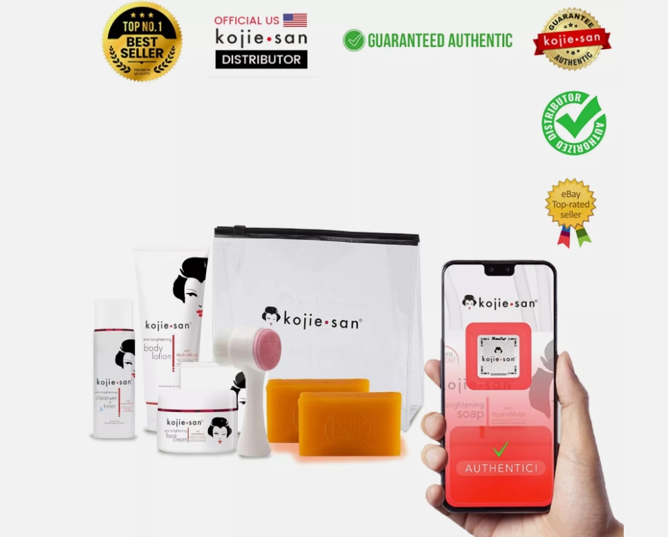 Picture of Kojiesan Kojiesan Kojie San Kojic Total Skin Lightening Set- Soap&#44; Toner&#44; Lotion&#44; Cream & Brush