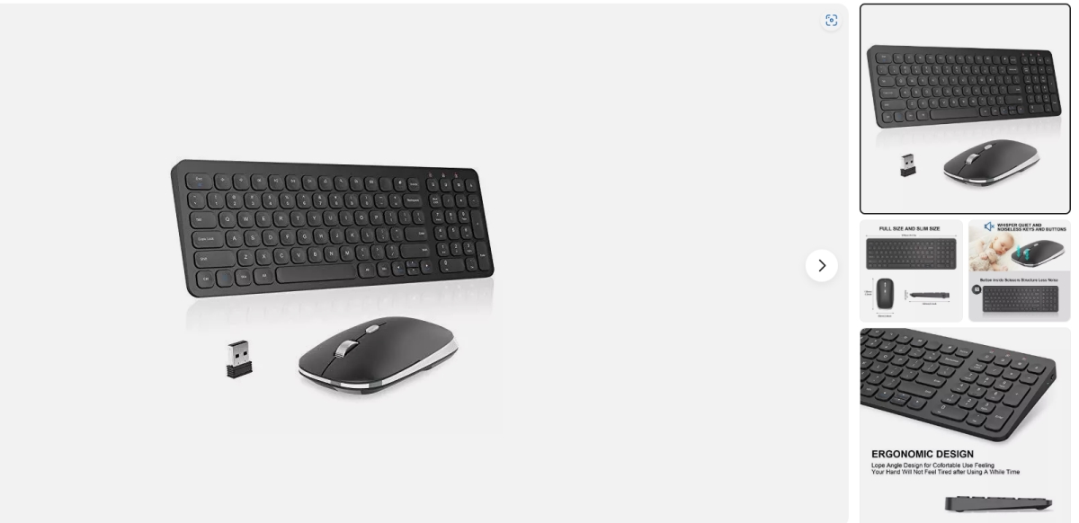 Picture of Cimetech Cimetech  WIRELESS KEYBOARD MOUSE Cimetech Wireless Keyboard Mouse Combo&#44; Full Size Wireless Keyboard And Mouse