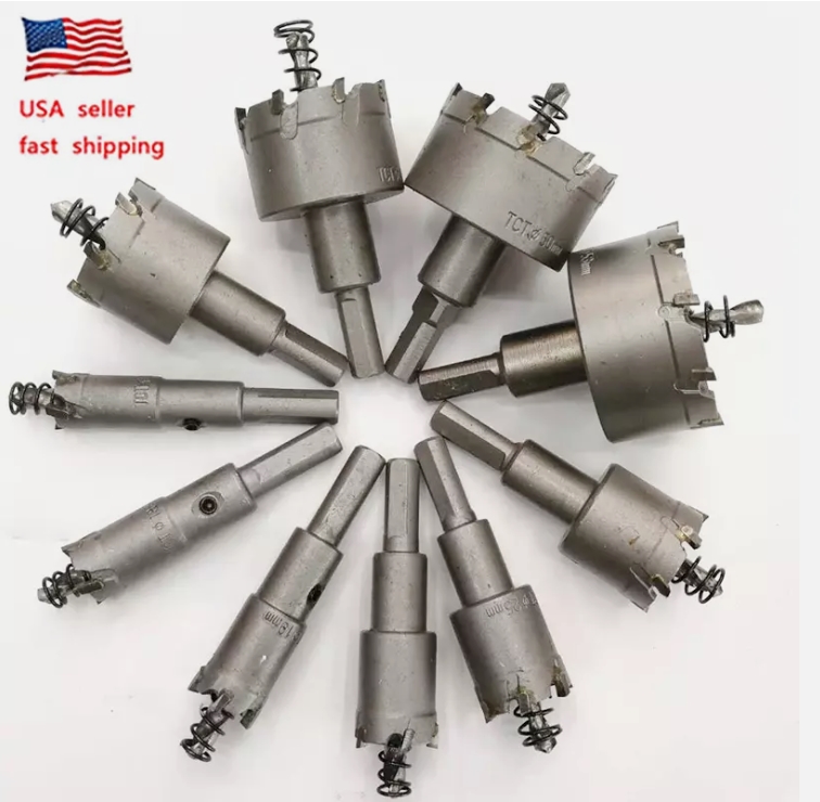 Picture of Coolso 10PC Carbide Tip TCT Hole Saw Cutter Drill 10PC Carbide Tip TCT Hole Saw Cutter Drill Bit Set For Steel Metal Alloy 16-53mm