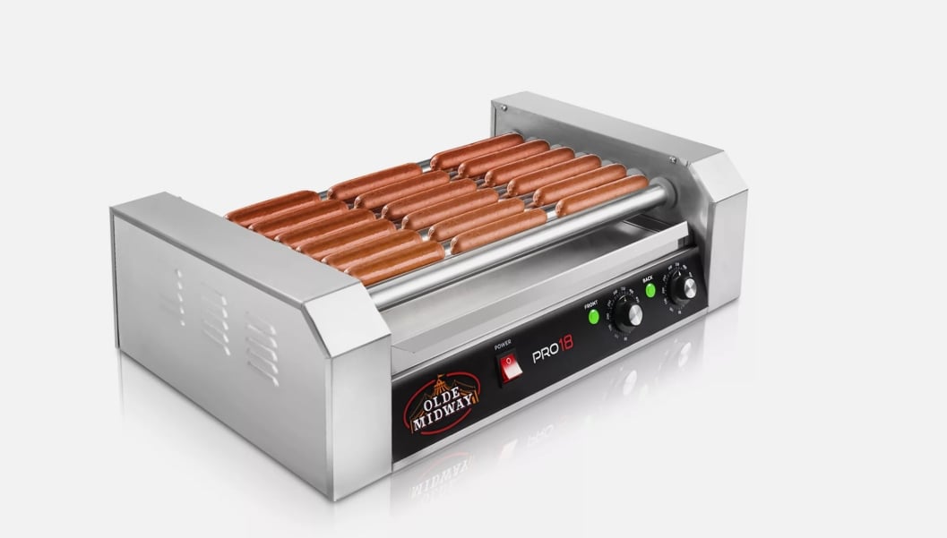 Picture of Olde Midway  18 Hot Dog 7 Roller Grill Cooker Machine Commercial Electric 18 Hot Dog 7 Roller Grill Cooker Machine