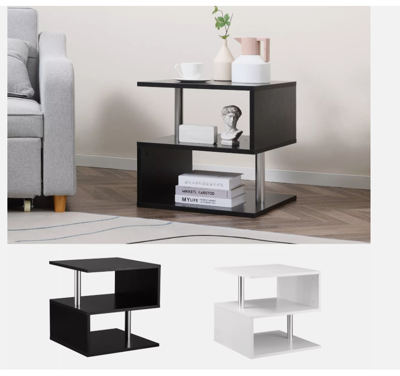Picture of HOMCOM 2 Tier Side End Coffee Table Storage Shelves 2 Tier Side End Coffee Table Storage Shelves Sofa Couch Living Room Furniture