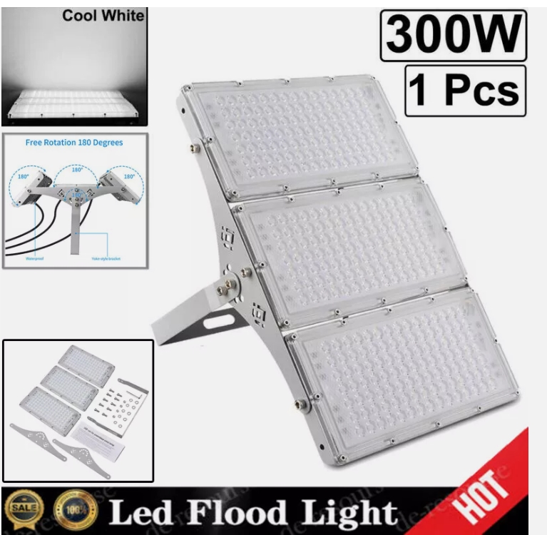 Picture of Cutever Bright Outdoor Stadium Lights  300W LED Flood Light Super Bright Outdoor Stadium Lights Daylight Floodlight 1 pieces