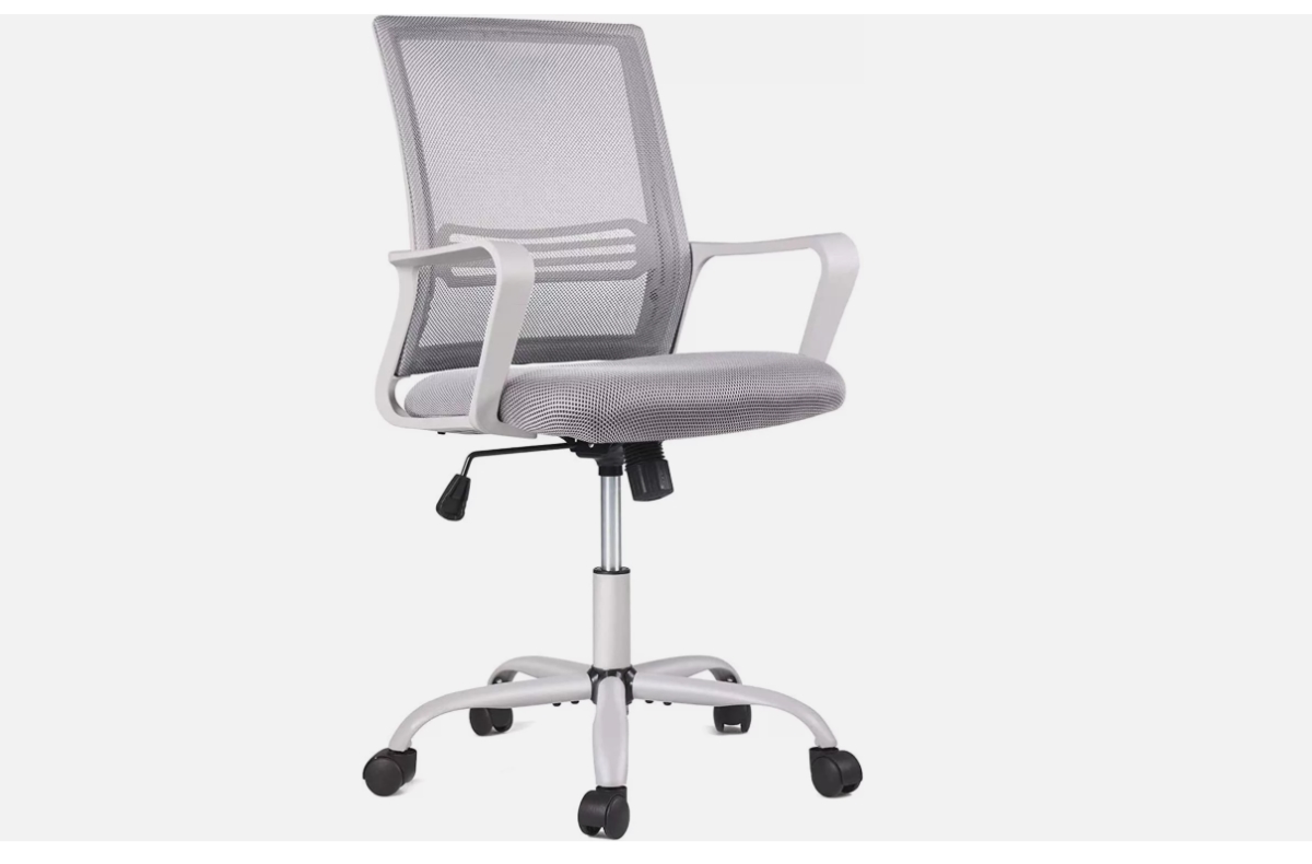 Picture of Smugdesk office chair Office Chair - Ergonomic Mid Back Mesh Swivel Roll Desk Adjustable Height&#44; GRAY