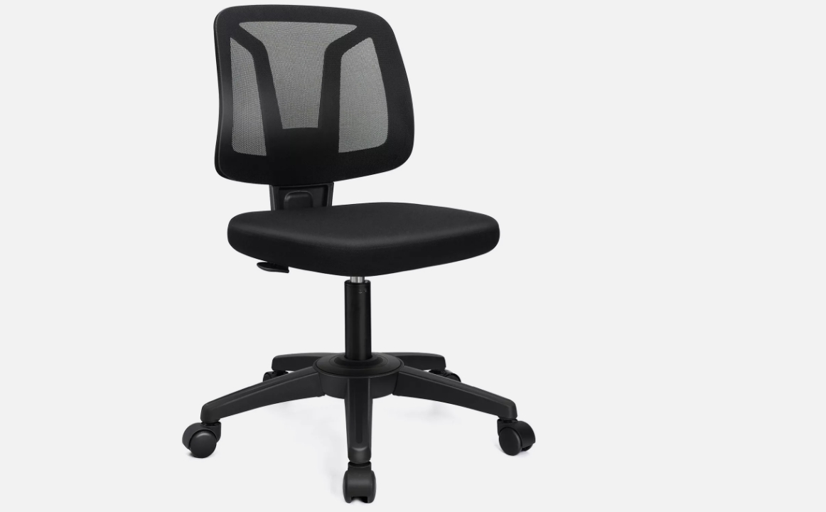 Picture of VigorPow office chair 3 VigorPow Armless Mesh Office Chair Ergonomic Swivel Black Small Computer Desk..