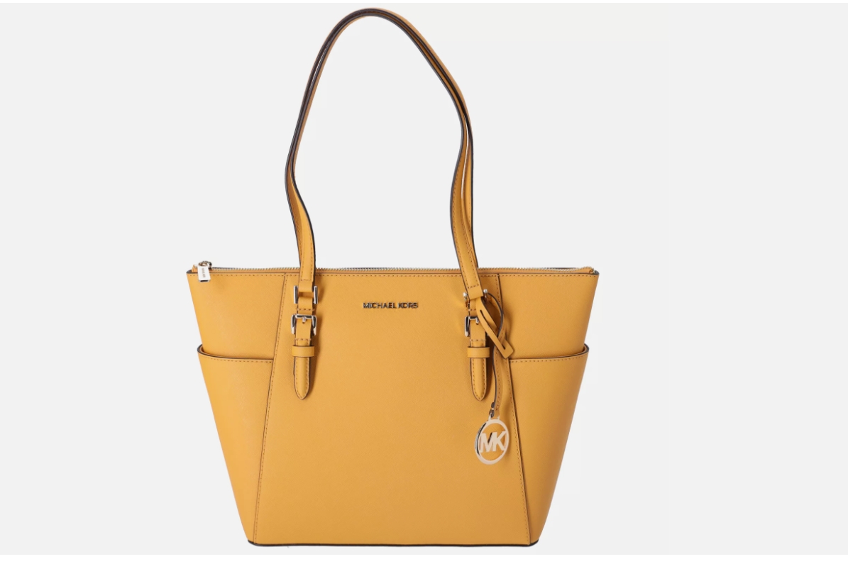 Picture of Michael Kors hand bag 2 Michael Kors Charlotte Large Top Zip Leather Tote Golden Rod Yellow