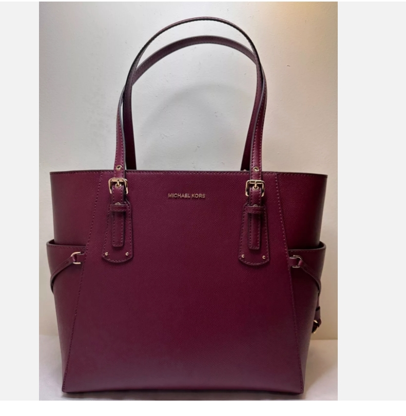 Picture of Michael Kors hand bag 3 Michael Kors Voyager Dark Berry Crossgrain Leather Medium EW Tote