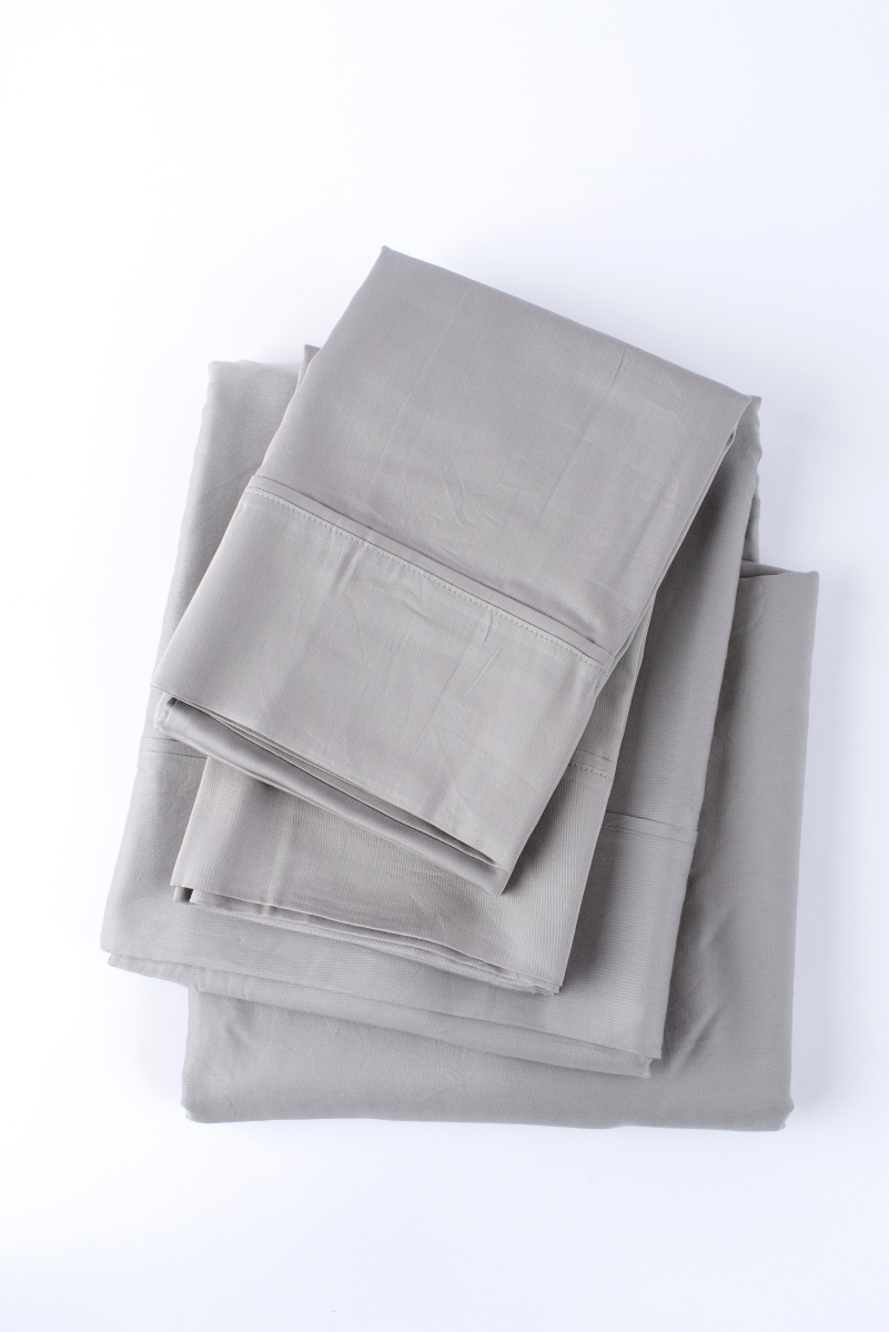 300SATIN-LIGR-FU 300 Thread Count Sateen Sheet Set, Light Grey - Full Size