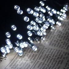 30 LED String Light Battery Operated Black Wire, White