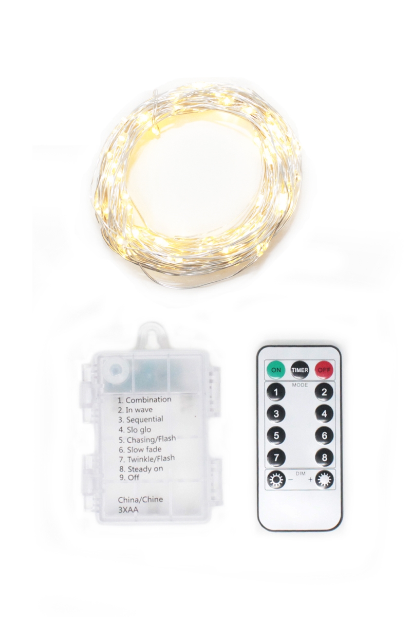 Picture of Perfect Holiday 5128 100 LED Battery Operated String Light with remote - Warm White