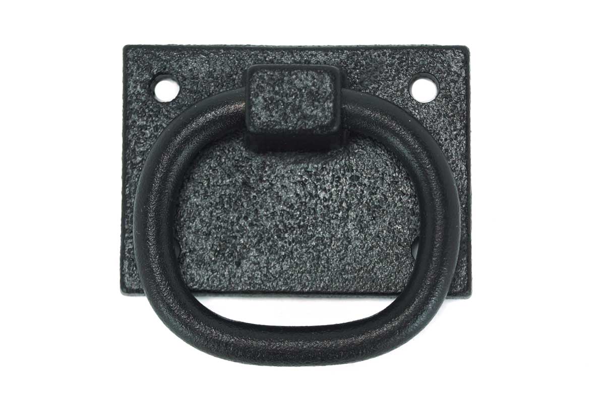 Shutter Pull Ring with Plate, Black