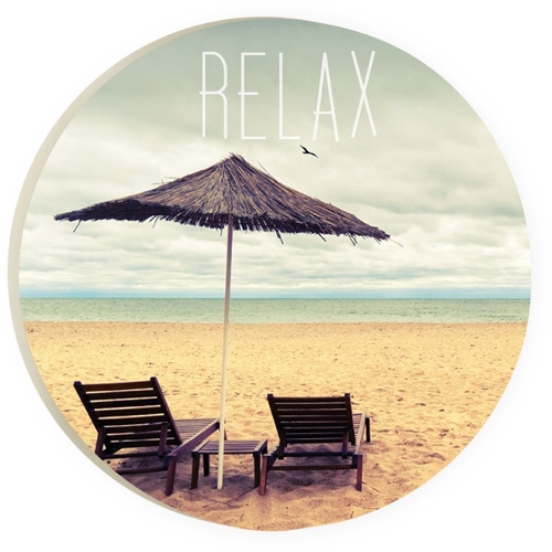 COA0160 Car CoasterRelax Lifes A Beach - Absorbent Coasters
