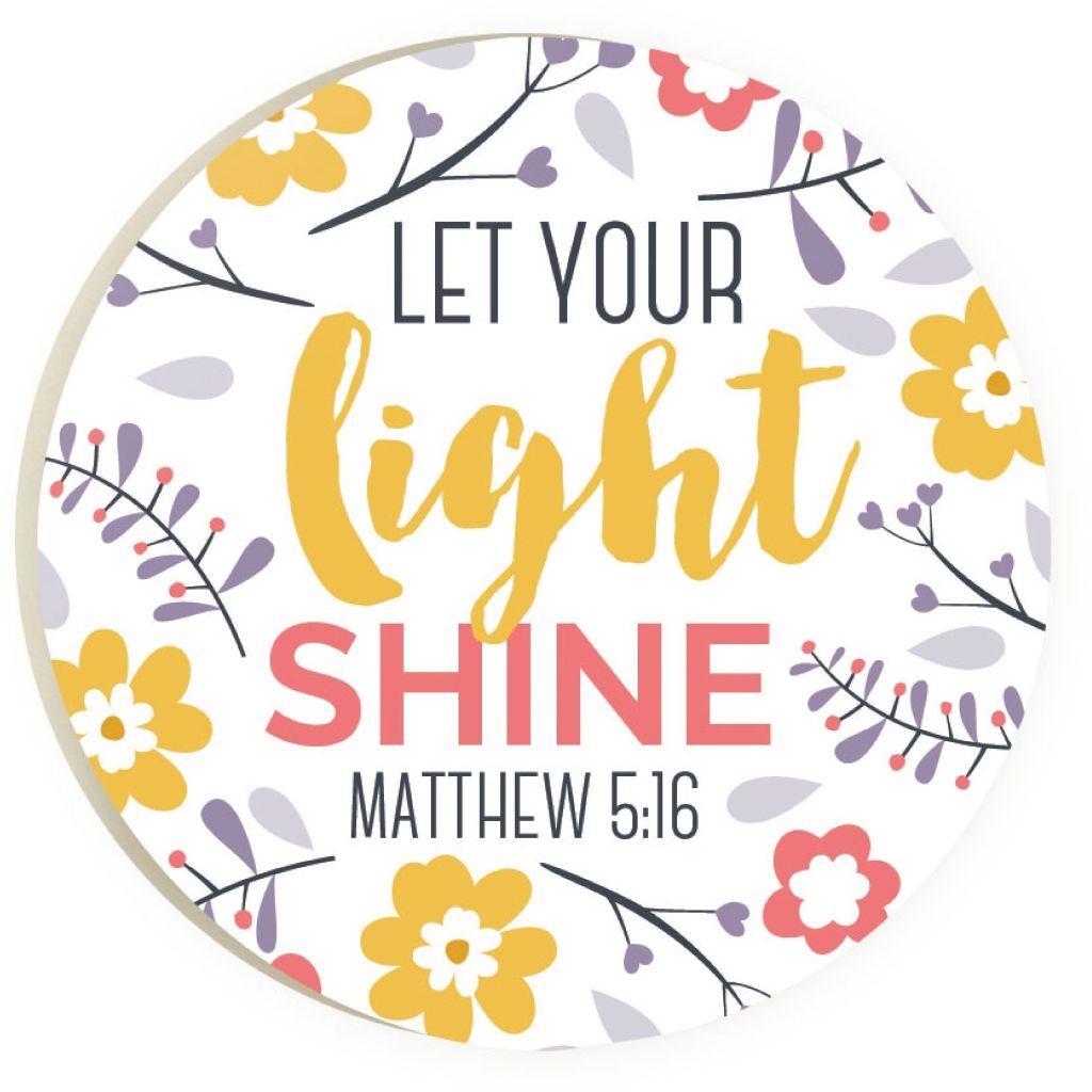 CST0002 2.75 x 2.75 in. Let Your Light Shine Car Coaster