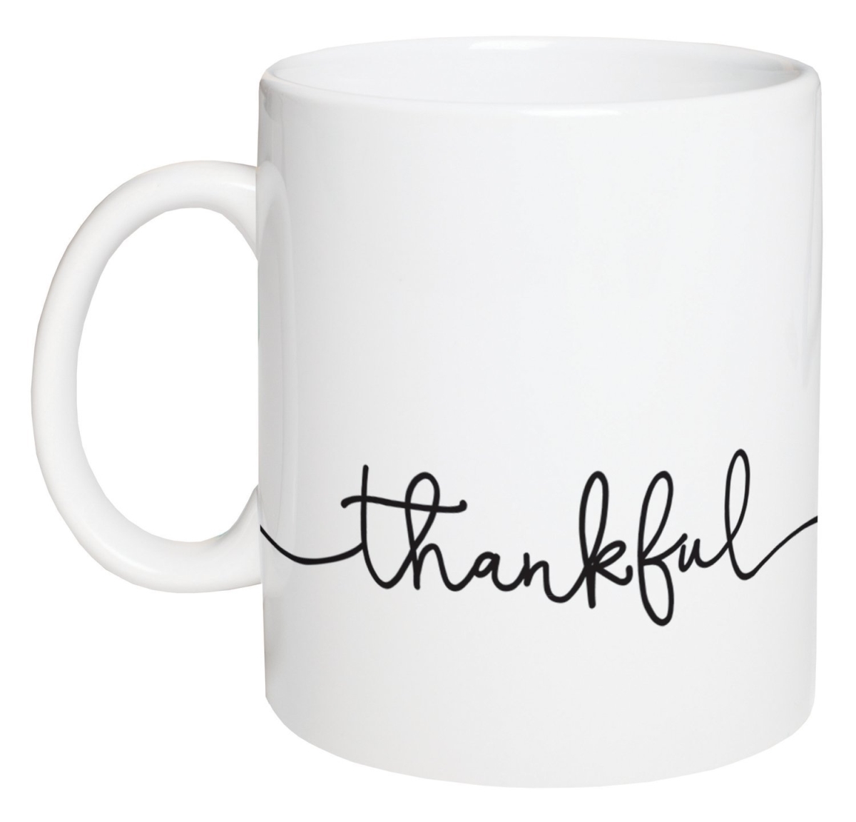 Picture of P. Graham Dunn MUG0026 Thankful Script Design Coffee Mug, Ceramic - White