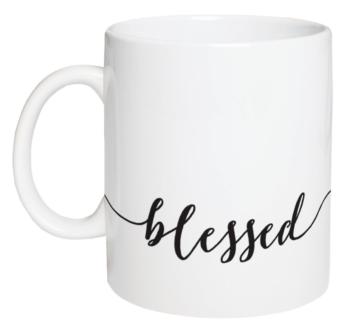 Picture of P. Graham Dunn MUG0027 Blessed Script Design Ceramic Coffee Mug - White