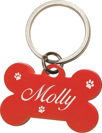 ZADT52 Dog Tag - Bone, Red