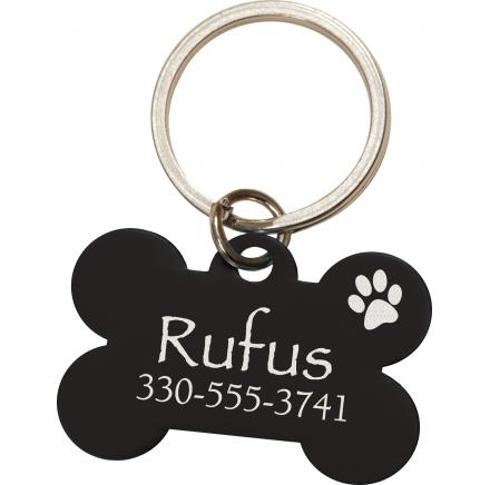 ZADT51 Rufus Dog Tag Black Bone Keychain