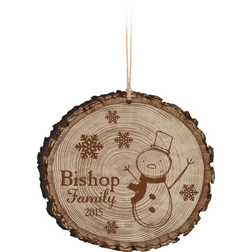ZORN0001 Laser Engravable Blank Barky Ornament