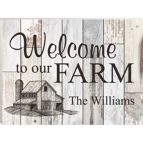 ZRBB0034 Welcome to Our Farm Barn Board - Natural