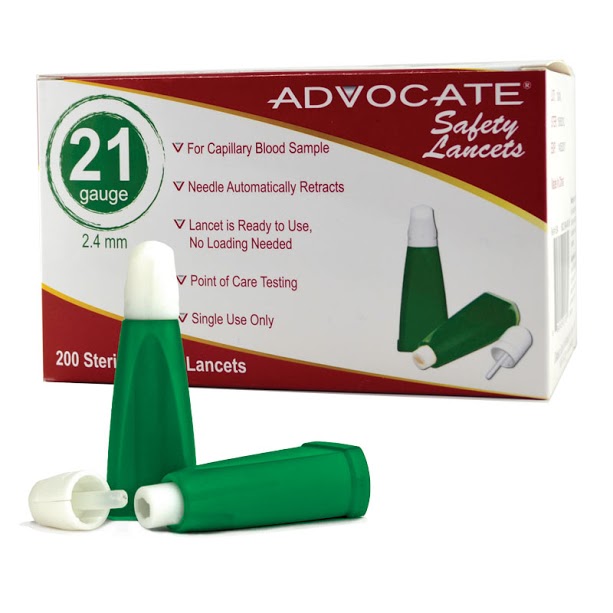 Picture of Advocate 634 21G 2.4 mm Safety Lancets - 200 Count