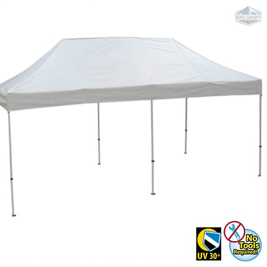 TTSHAL20WH 10 x 20 ft. White Frame Instant Pop Up Tuff Tent with White Cover