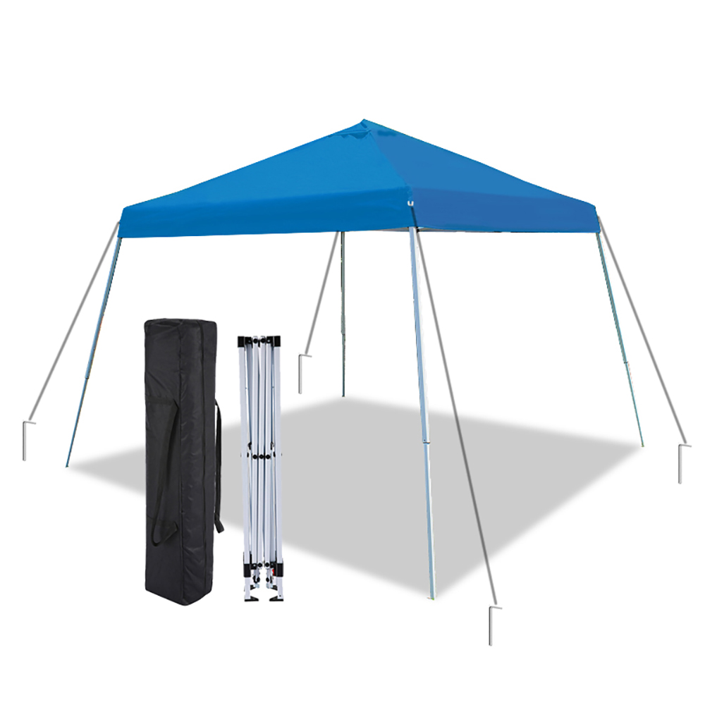 10 x 10 ft. Slant Leg Instant Pop Up Tent with Guy Ropes & Stakes, Blue