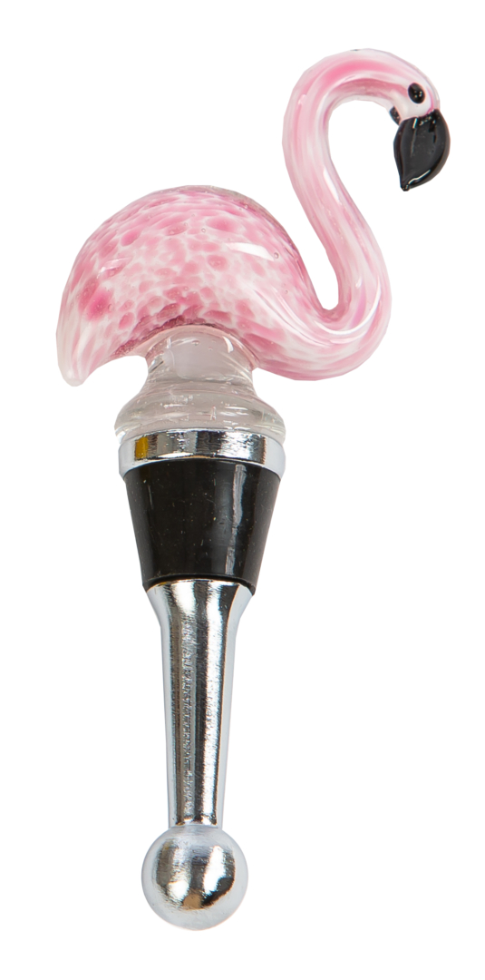 Picture of Picnic Plus PSA-380FL Handmade Glass Bottle Stoppers, Pink - Flamingo