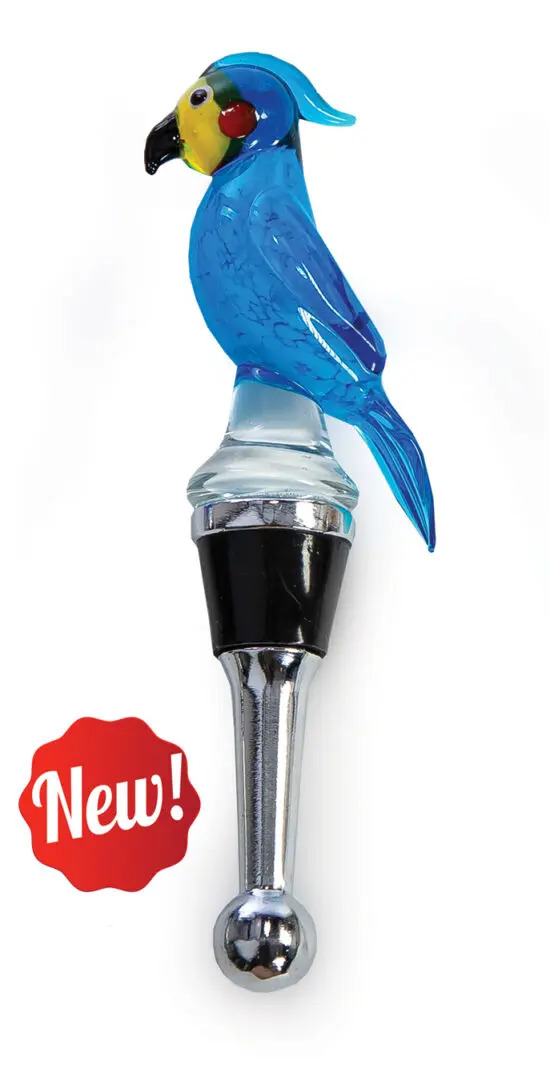 Picture of Picnic Plus PSA-380PT Glass Bottle Stoppers, Blue - Parrot