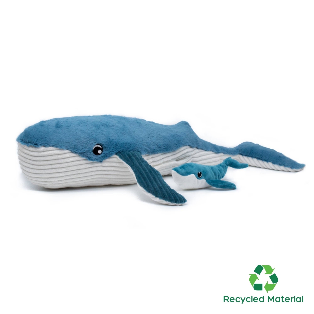 74301 Whale Mom & Her Baby Plush Toys, Blue