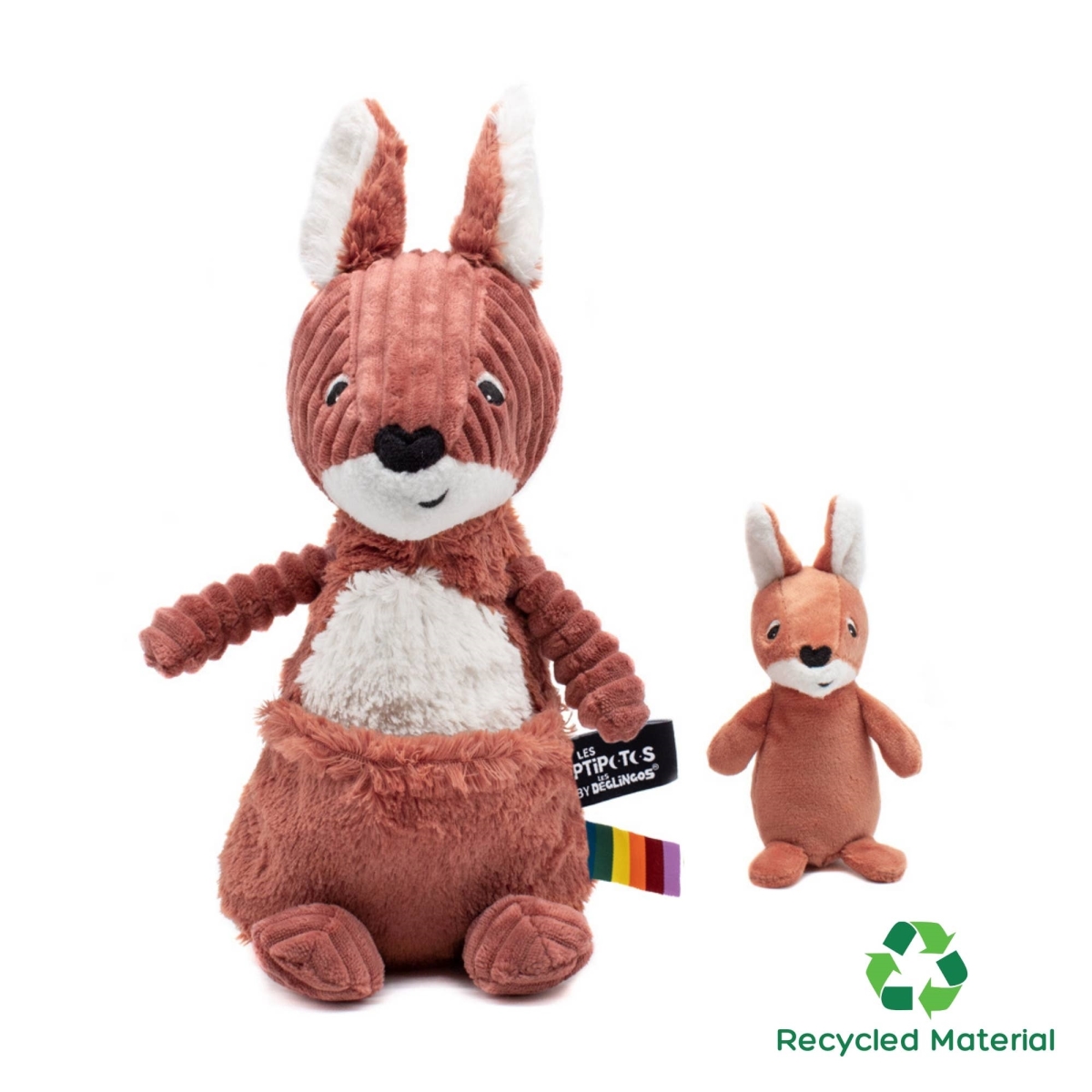 73002 Kangaroo Mom & Her Baby Plush Toys, Terracotta