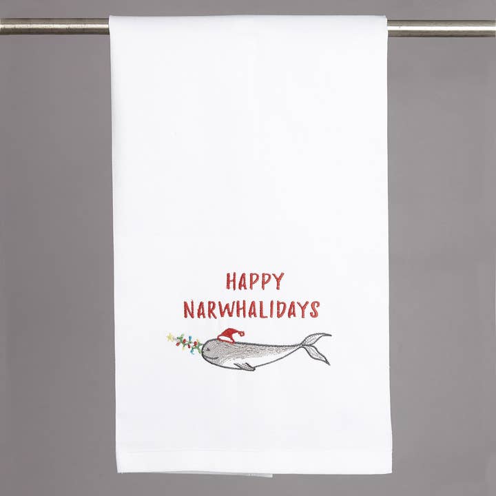 Picture of Peking Handicraft 04JES1298WC 16 x 25 in. Happy Narwhali Days Kitchen Towel, Multi Color 