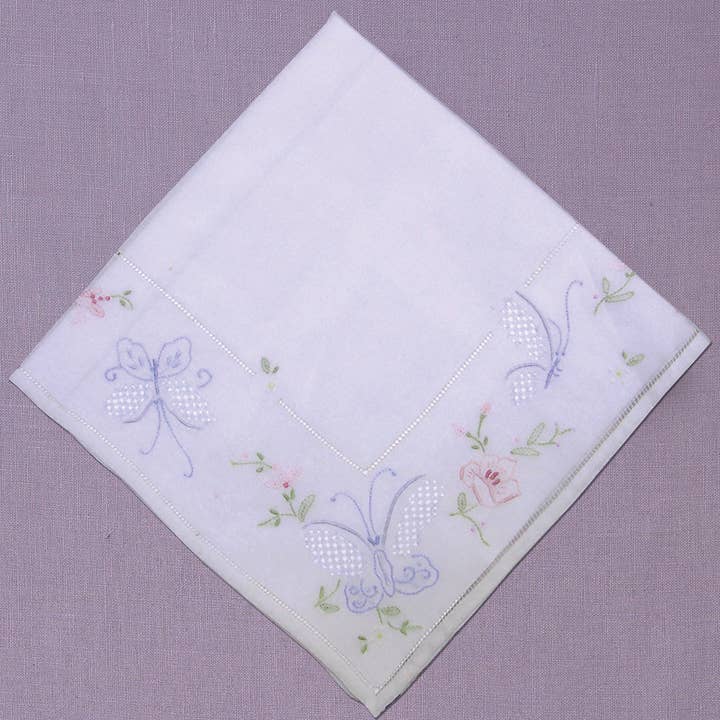 Picture of Peking Handicraft 1746521WC17 17 in. Hanky Embroidered Square Handkerchief with Hem&#44; Multi Color - Pack of 4