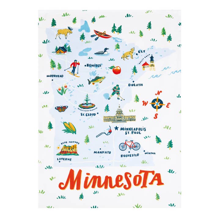 Picture of Peking Handicraft 04AS43WC 18 x 25 in. Minnesota Printed Kitchen Towel, Multi Color 