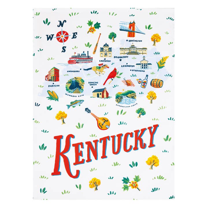 Picture of Peking Handicraft 04AS47WC 18 x 25 in. Kentucky Printed Kitchen Towel, Multi Color 