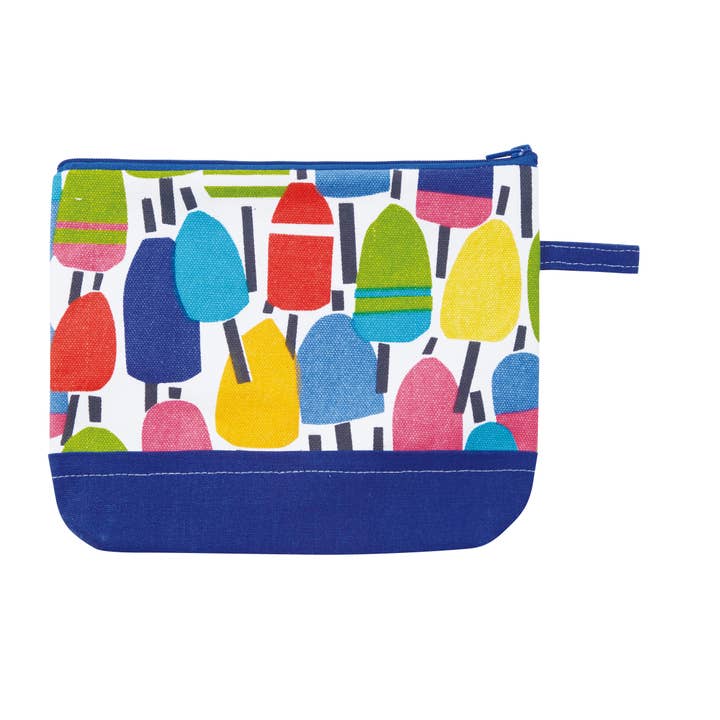 Picture of Peking Handicraft 19KN329C07 9 x 7 in. Buoys Cotton Cosmetic Bag&#44; Multi Color - Pack of 2