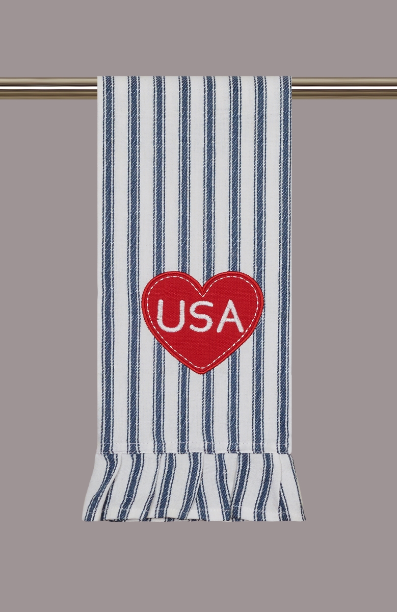 Picture of Peking Handicraft 04AV330C 18 x 25 in. Americana Heart Kitchen Towel, Multi Color 