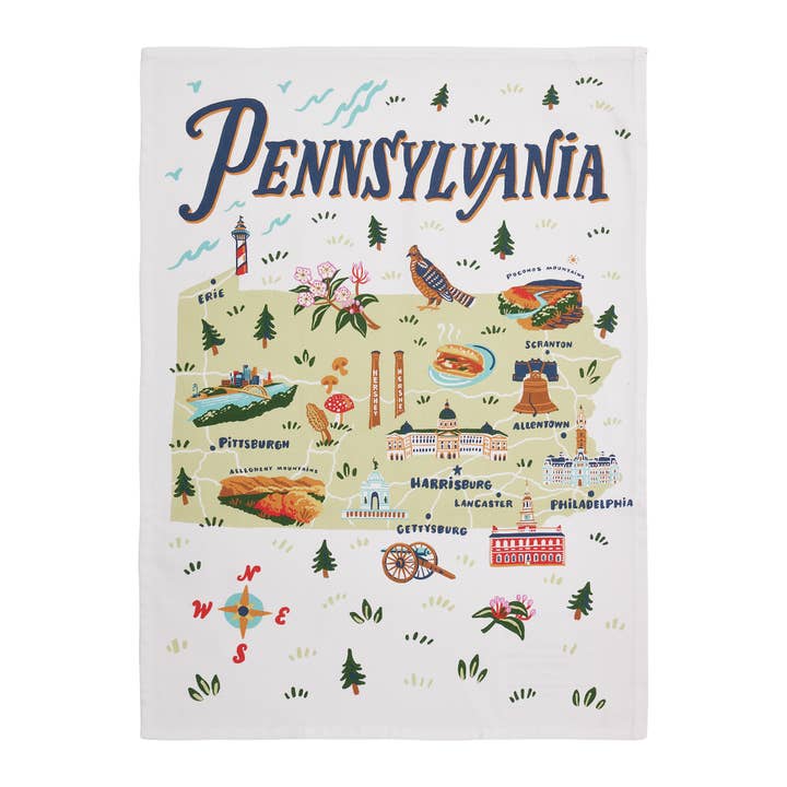 Picture of Peking Handicraft 04AS77WC 18 x 25 in. Pennsylvania Kitchen Towel, Multi Color 