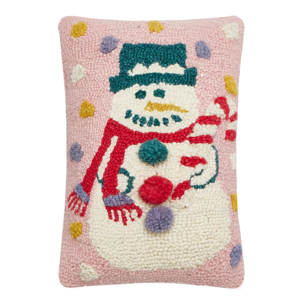 31BLS13C12OB 8 x 12 in. Pink Snowman Blown In Fill Hook Pillow, Multi Color