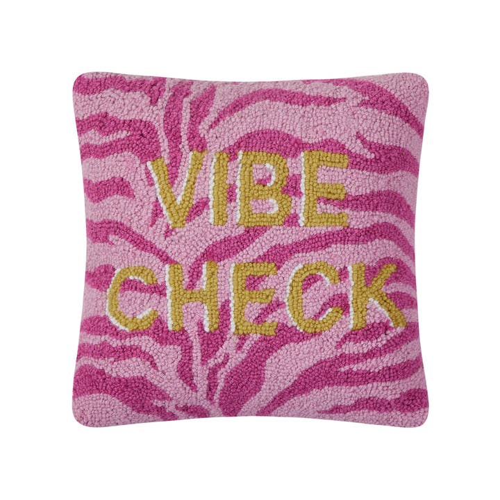 30AV587C14SQ 14 x 14 in. Vibe Check Poly Fill Hook Pillow, Multi Color