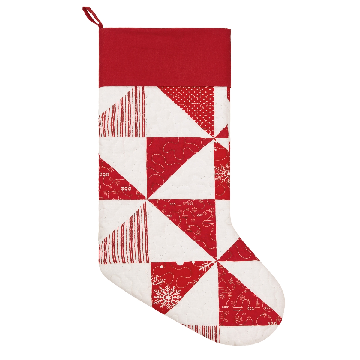 31PK27006MC 12 x 20 in. Quilted Triangles Stocking, Multi Color