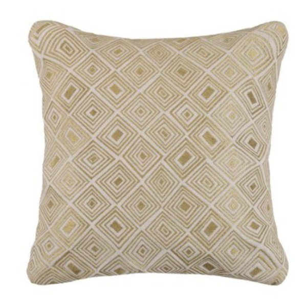 24DL661FC20SQ 20 x 20 in. Nomad Embroidered Linen Throw Down Filled Pillow, Multi Color